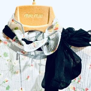 Miu Miu silk chiffon floral top w/ camisole & bow detail | Italian sz 40